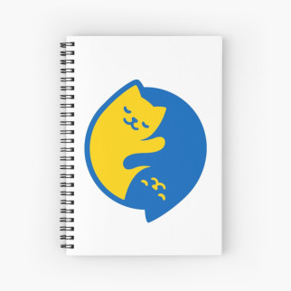 Скетчбук Sketchbook (блокнот) для малювання з принтом « українські коти Інь і Ян (синій і жовтий) 1 » А4 - Інтернет-магазин спільних покупок ToGether