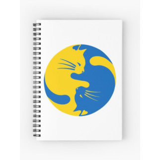 Скетчбук Sketchbook (блокнот) для малювання з принтом "Українські коти Інь і Ян (синій і жовтий) 4" А4 - Інтернет-магазин спільних покупок ToGether