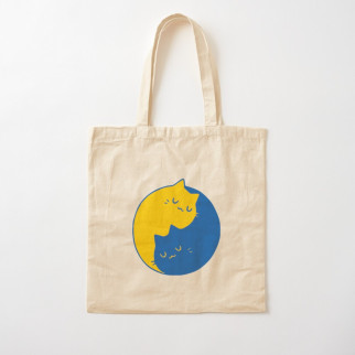 Еко-сумка, шоппер, щоденна з принтом "Українські коти Інь Ян (синій і жовтий)" - Інтернет-магазин спільних покупок ToGether