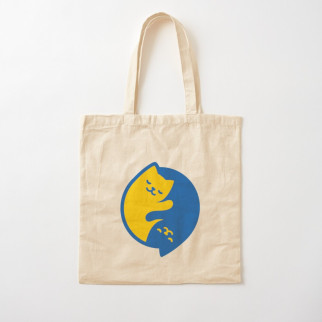 Еко-сумка, шоппер, щоденна з принтом "Українські коти Інь Ян (синій і жовтий) 1" - Інтернет-магазин спільних покупок ToGether