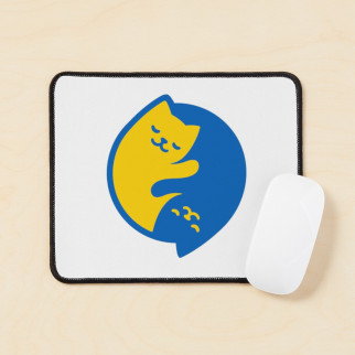 Коврик для миші з принтом "Українські коти Інь і Ян (синій і жовтий) 1" - Інтернет-магазин спільних покупок ToGether
