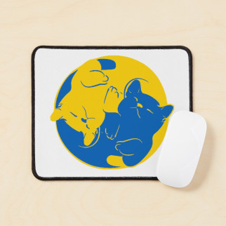 Коврик для миші з принтом "Українські коти Інь і Ян (синій і жовтий) 3" - Інтернет-магазин спільних покупок ToGether