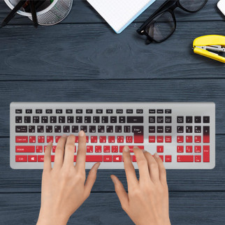 Наклейка на клавіатуру ноутбука з українською розкладкою чорно-червоної з оракалу - Інтернет-магазин спільних покупок ToGether