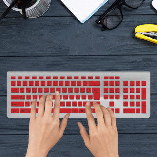 Наклейка на клавіатуру ноутбука з Українською розкладкою червона з оракалу - Інтернет-магазин спільних покупок ToGether