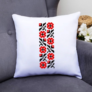 Декоративна подушка з принтом "Червоний квітковий орнамент вишиванки на грудях" Push IT - Інтернет-магазин спільних покупок ToGether