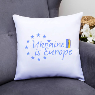 Декоративна подушка з принтом "Ukraine is Europe" Push IT - Інтернет-магазин спільних покупок ToGether