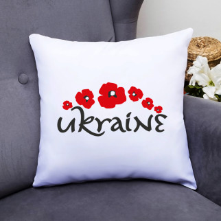 Подушка декоративна з принтом "Ukraine червоні квіти" Push IT - Інтернет-магазин спільних покупок ToGether