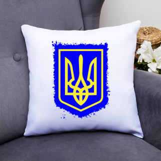Декоративна подушка з принтом "Український герб на синьому фоні" Push IT - Інтернет-магазин спільних покупок ToGether