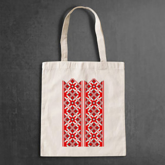 Еко-сумка, шоппер, щоденна з принтом"Червоний орнамент вишиванки на грудях" Push IT - Інтернет-магазин спільних покупок ToGether