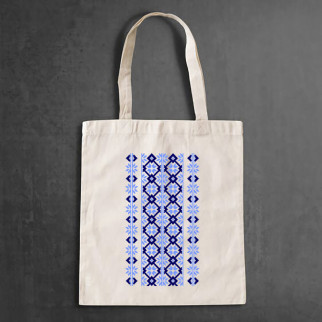 Еко-сумка, шоппер, щоденна з принтом"Синій орнамент вишиванки на грудях" Push IT - Інтернет-магазин спільних покупок ToGether