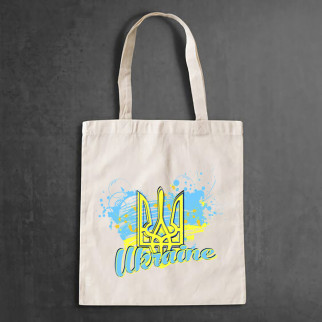Еко-сумка, шоппер, щоденна з принтом"Жовто-блакитне серце та жовтий герб України Ukraine" Push IT - Інтернет-магазин спільних покупок ToGether