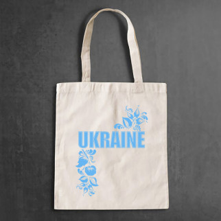 Еко-сумка, шоппер, щоденна з принтом"Ukraine (синій принт)" Push IT - Інтернет-магазин спільних покупок ToGether