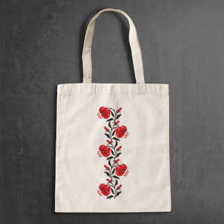 Еко-сумка, шоппер, щоденна з принтом"Стебло з червоними квітами" Push IT - Інтернет-магазин спільних покупок ToGether
