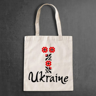 Еко-сумка, шоппер, щоденна з принтом"Український квітковий орнамент Ukraine" Push IT - Інтернет-магазин спільних покупок ToGether