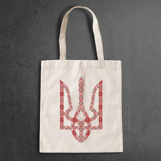 Еко-сумка, шоппер, щоденна з принтом"Український Герб з червоного орнаменту" Push IT - Інтернет-магазин спільних покупок ToGether