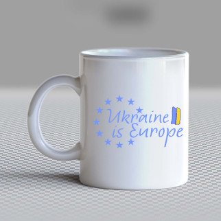 Білий кухоль (чашка) з принтом "Ukraine is Europe" Push IT - Інтернет-магазин спільних покупок ToGether