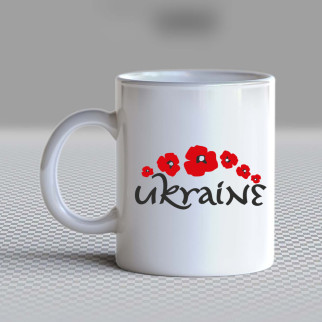 Білий кухоль (чашка) з принтом "Ukraine червоні квіти" Push IT - Інтернет-магазин спільних покупок ToGether