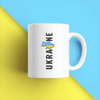 Білий кухоль (чашка) з принтом "Ukraine (вертикальний напис)" Push IT - Інтернет-магазин спільних покупок ToGether