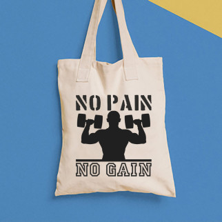 Еко-сумка, шоппер, щоденна з принтом "No pain no gain" Push IT - Інтернет-магазин спільних покупок ToGether