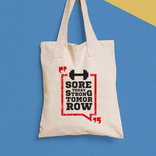 Еко-сумка, шоппер, щоденна з принтом "Sore today strong tomorrow" Push IT - Інтернет-магазин спільних покупок ToGether