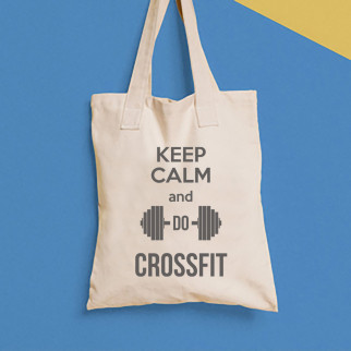 Еко-сумка, шоппер, щоденна з принтом "Keep calm and do crossfit" Push IT - Інтернет-магазин спільних покупок ToGether