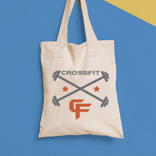 Еко-сумка, шоппер, щоденна з принтом "Схрещені штанги Crossfit" Push IT - Інтернет-магазин спільних покупок ToGether