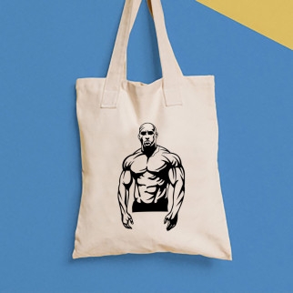 Еко-сумка, шоппер, щоденна з принтом "М'язистий чоловік" Push IT - Інтернет-магазин спільних покупок ToGether