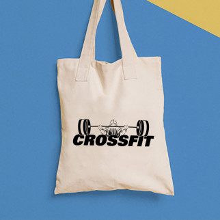 Еко-сумка, шоппер, щоденна з принтом "Crossfit Штанга" Push IT - Інтернет-магазин спільних покупок ToGether