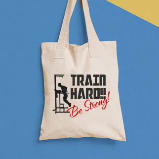 Еко-сумка, шоппер, щоденна з принтом "Train hard. Be strong" Push IT - Інтернет-магазин спільних покупок ToGether