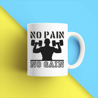 Білий кухоль (чашка) з принтом "No pain no gain" Push IT - Інтернет-магазин спільних покупок ToGether