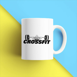 Білий кухоль (чашка) з принтом "Crossfit Штанга" Push IT - Інтернет-магазин спільних покупок ToGether