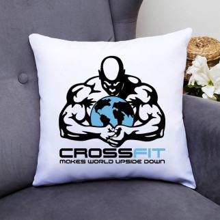 Подушка декоративна з принтом "Crosfit: makes world upside down" Push IT - Інтернет-магазин спільних покупок ToGether