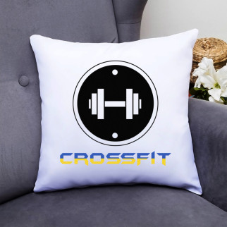 Подушка декоративна з принтом "Crosfit (сіне-жовтний напис)" Push IT - Інтернет-магазин спільних покупок ToGether