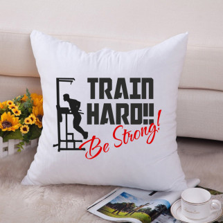 Подушка декоративна з принтом "Train hard. Be strong" Push IT - Інтернет-магазин спільних покупок ToGether