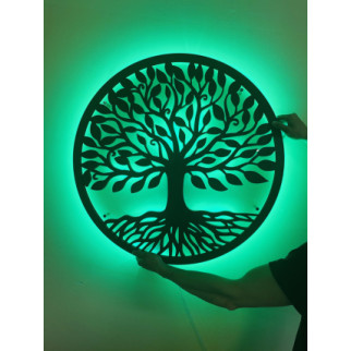 Декоративне панно з дерева з LED підсвічуванням "ДЕРЕВО ЖИТТЯ" 76х76 - Інтернет-магазин спільних покупок ToGether