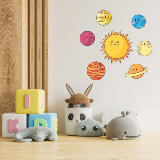 Набір наклейок на стіну в дитячу кімнату "Космос: сонячна система" (7 елементів) з оракалу - Інтернет-магазин спільних покупок ToGether