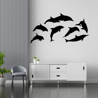 Набір наклейок на стіну, скло, меблі, дзеркало, метал "Дельфіни" з оракалу - Інтернет-магазин спільних покупок ToGether