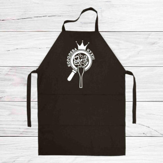 Фартух чорний кухонний з оригінальним принтом "Kitchen Queen. Королева кухні" - Інтернет-магазин спільних покупок ToGether