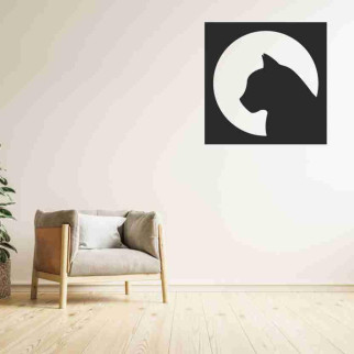 Вінілова інтер'єрна наклейка декор на стіну та шпалери (скло, меблі, дзеркало, метал) "Кішка в квадратній рамці (можливий з - Інтернет-магазин спільних покупок ToGether