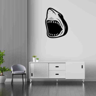 Вінілова інтер'єрна наклейка декор на стіну та шпалери (скло, меблі, дзеркало, метал) "Голова акули (можливий будь-який колір з - Інтернет-магазин спільних покупок ToGether