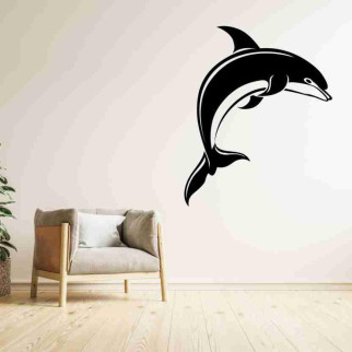 Вінілова інтер'єрна наклейка декор на стіну та шпалери (скло, меблі, дзеркало, метал) "Дельфін (можливий будь-який колір плівки)" - Інтернет-магазин спільних покупок ToGether