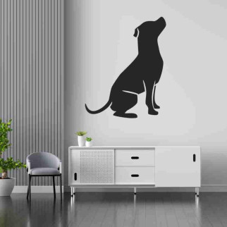 Вінілова інтер'єрна наклейка декор на стіну та шпалери (скло, меблі, дзеркало, метал) "Собака (можливий будь-який колір плівки)" з - Інтернет-магазин спільних покупок ToGether