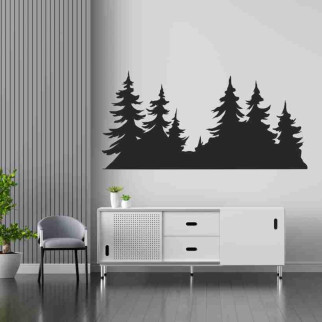 Вінілова інтер'єрна наклейка декор на стіну та шпалери (скло, меблі, дзеркало, метал) "Хвойний ліс. Ялинки (можливий будь-який з - Інтернет-магазин спільних покупок ToGether