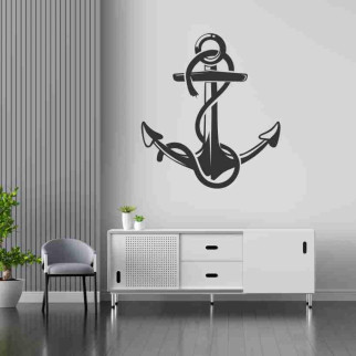 Вінілова інтер'єрна наклейка декор на стіну та шпалери (скло, меблі, дзеркало, метал) "Корабельний якір (можливий будь-який колір - Інтернет-магазин спільних покупок ToGether