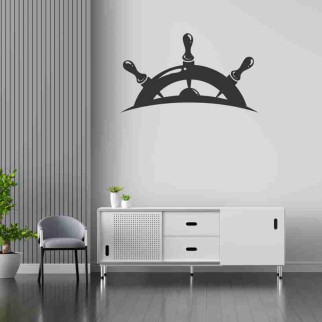 Вінілова інтер'єрна наклейка декор на стіну та шпалери (скло, меблі, дзеркало, метал) "Корабельний штурвал (можливий будь-який з - Інтернет-магазин спільних покупок ToGether