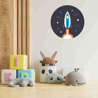 Вінілова інтер'єрна наклейка декор на стіну та шпалери "Космічна ракета. Космічний корабель" з оракалу - Інтернет-магазин спільних покупок ToGether