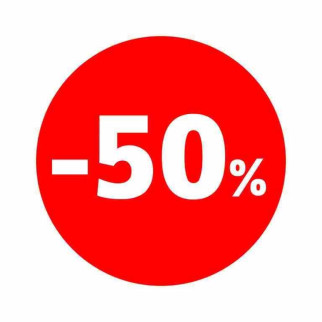 Маркувальна самоклеюча наліпка (етикетка, стікер) "Знижка -50%". Червоне коло, білий напис. D = 30 мм - Інтернет-магазин спільних покупок ToGether