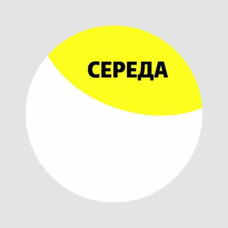 Маркувальна самоклеюча наліпка (етикетка, стікер) кругла "Середа" біло-жовта. D=30мм - Інтернет-магазин спільних покупок ToGether