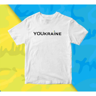 Футболка біла з патріотичним принтом "YOUkraine. Ти Україна" Push IT - Інтернет-магазин спільних покупок ToGether