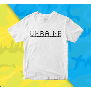 Футболка біла з патріотичним принтом "Ukraine. Украина" Push IT XS - Інтернет-магазин спільних покупок ToGether